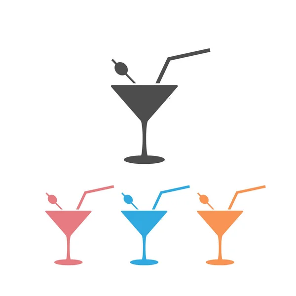 Cocktail Set Icon Template Vector Illustration White — Stock Vector