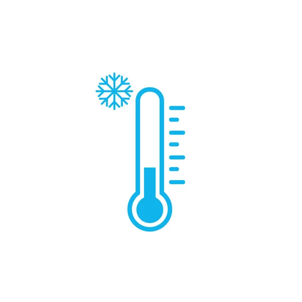 Kaltes Wetter Thermometer Icon Vektor Illustration Auf Weißem Hintergrund Flaches — Stockvektor