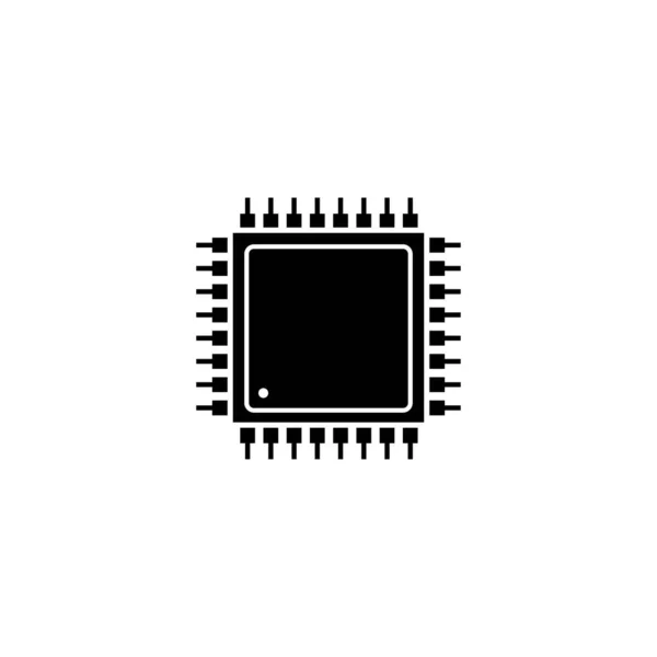 Computer Chip Icon Vector Illustration — Stock Vector