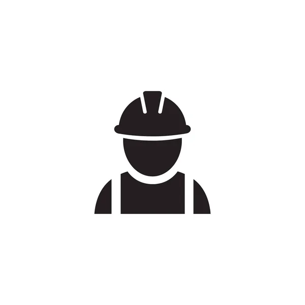 Bauarbeiter Vektor Symbol Auf Weiß — Stockvektor