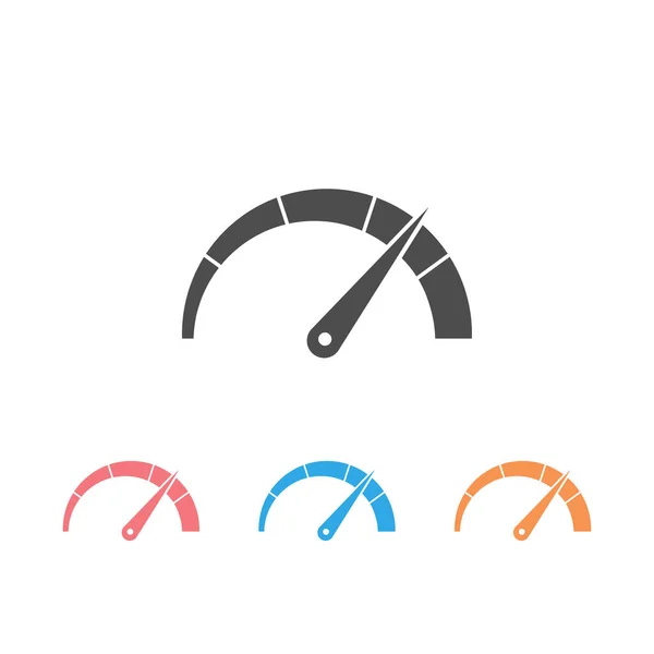 Customer Satisfaction Meter Speedometer Icon Set Vector Illustration — Stock Vector