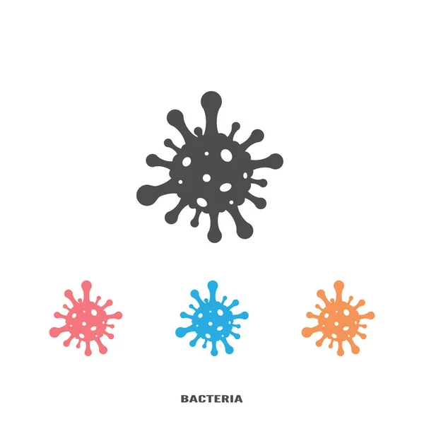 在白色背景下分离出的危险细菌病媒图标集 — 图库矢量图片