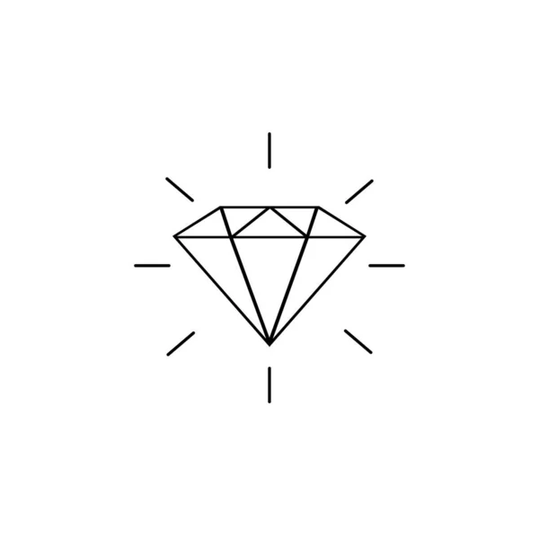 Ícone Linha Diamante Símbolo Pedra Preciosa Vetor — Vetor de Stock