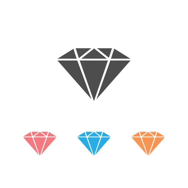 Ícone Diamante Símbolo Pedra Preciosa Vetor — Vetor de Stock