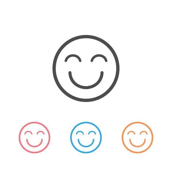 Illustrazione Vettoriale Emoji Happy Icon Set — Vettoriale Stock