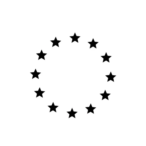 Icône Étoile Union Européenne Sur Blanc Vecteur — Image vectorielle