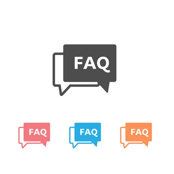 Faq Pictogram Ingesteld Vectorillustratie — Stockvector