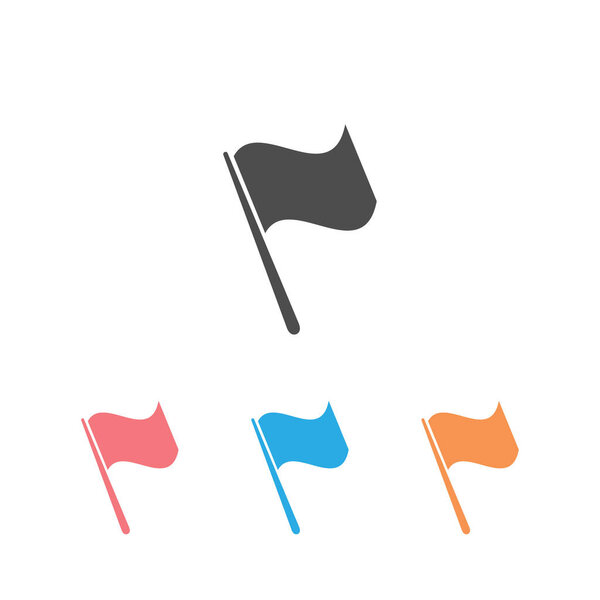 Flag icon set isolated on white background. Vector Illustration