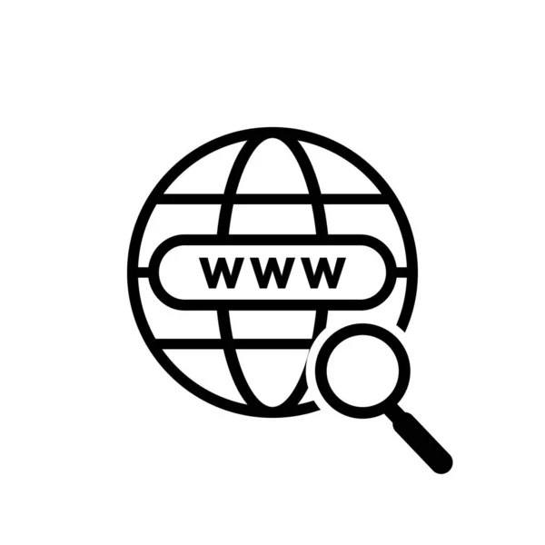 Web Ikon Vektor Platt Ikon Web Internet Och Globe Symbol — Stock vektor