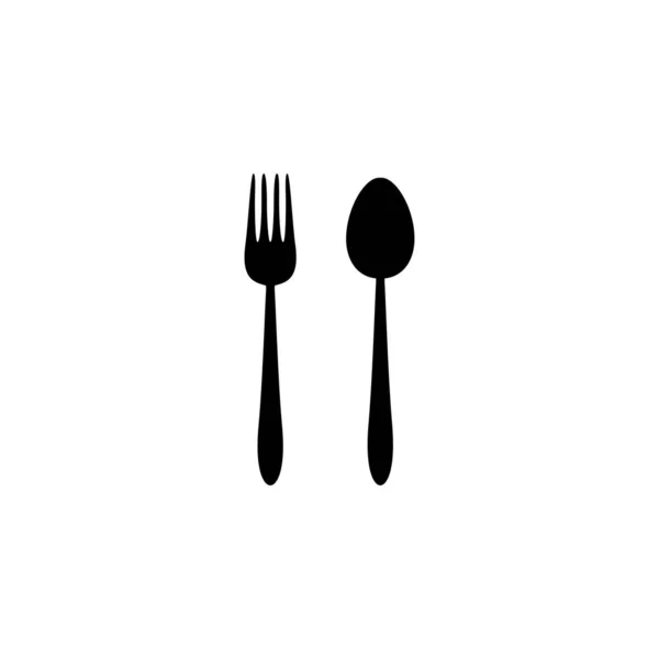 Fork Spoon Icon Vector Flat Design — Stock Vector