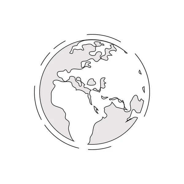 Globe Ikonen Jordskylt Världssymbol Enkel Tunn Linje Ikon Vit Bakgrund — Stock vektor