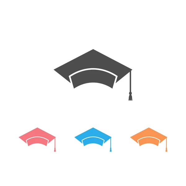 Graduate Cap Icon Set Logo Vector — Vector de stock