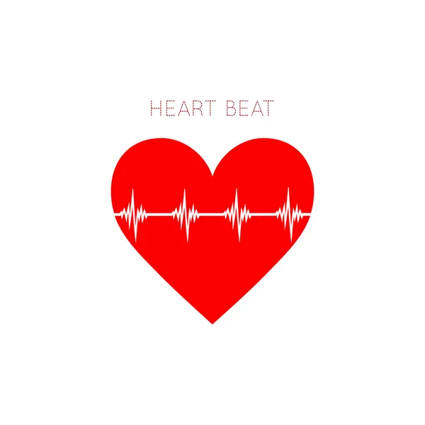 Heart Beat Icoon Platte Stijl Ekg Symbool Voor Website Ontwerp — Stockvector