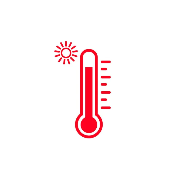 Icono Vector Alta Temperatura Sobre Fondo Blanco — Vector de stock