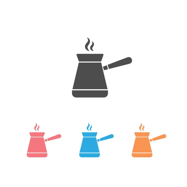 Jezve Turkish Coffe Pot Icon Set Vector — Stock Vector