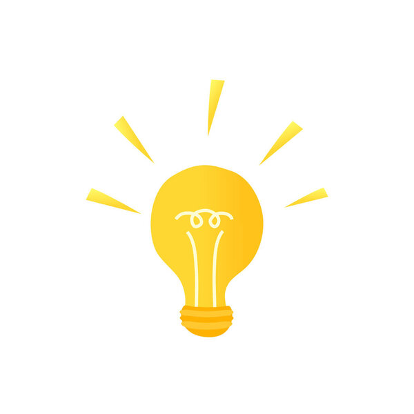 Light Bulb icon. Vector cartoon illustration