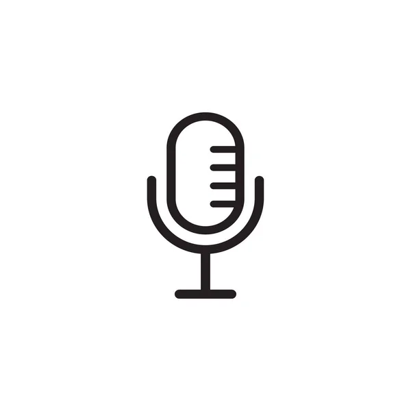 Microfono Icona Vettoriale Simbolo Illustrazione — Vettoriale Stock