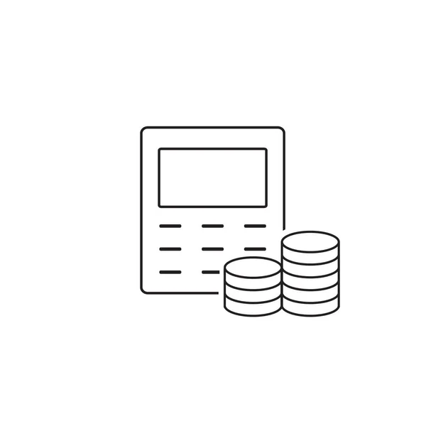 Money Calculation Line Icon Vector — Stock Vector