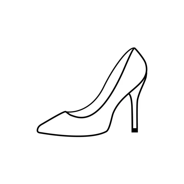 モノクロームの女性の靴は 白い背景に隔離された ベクターイラスト — ストックベクタ