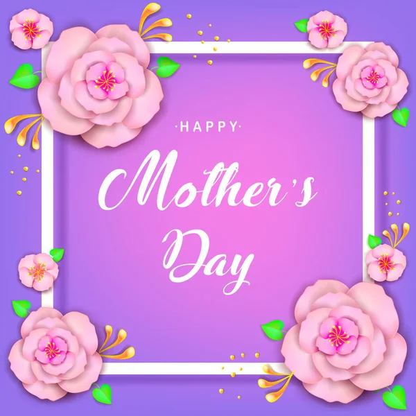Tarjeta Felicitación Del Día Madre Con Hermosas Flores Flor Ilustración — Vector de stock