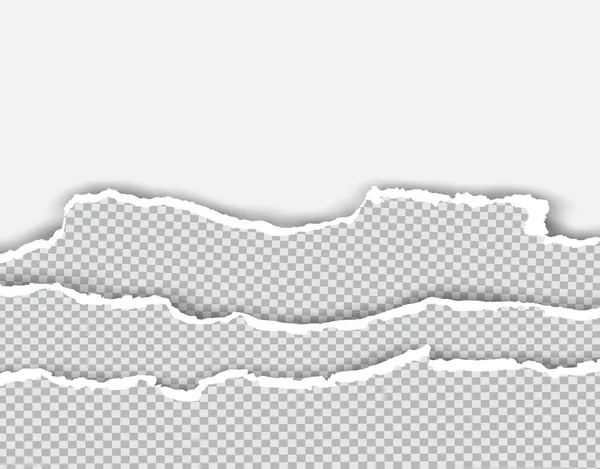 白色矢量背景下文本或消息的平方撕破的水平纸带 — 图库矢量图片