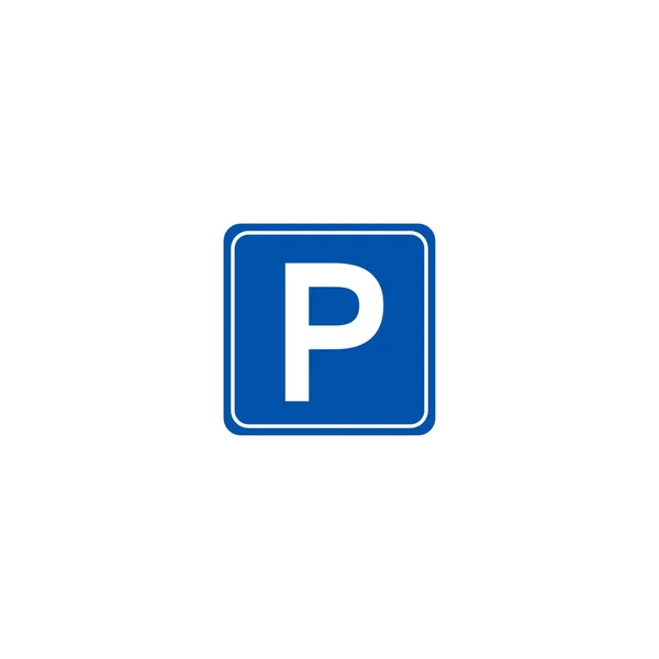 Parkovací Značka Bílém Vektorová Ilustrace — Stockový vektor