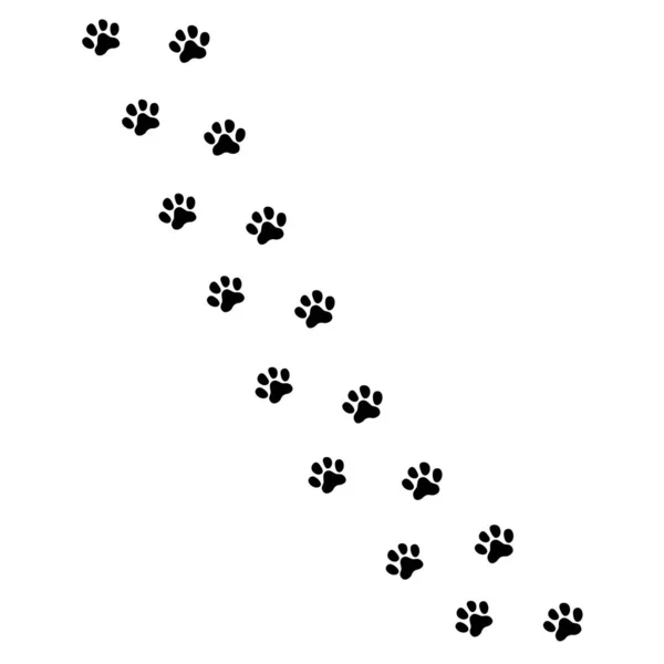 Paw Prints Icoon Platte Stijl Voetafdrukken Dieren Symbool Voor Website — Stockvector