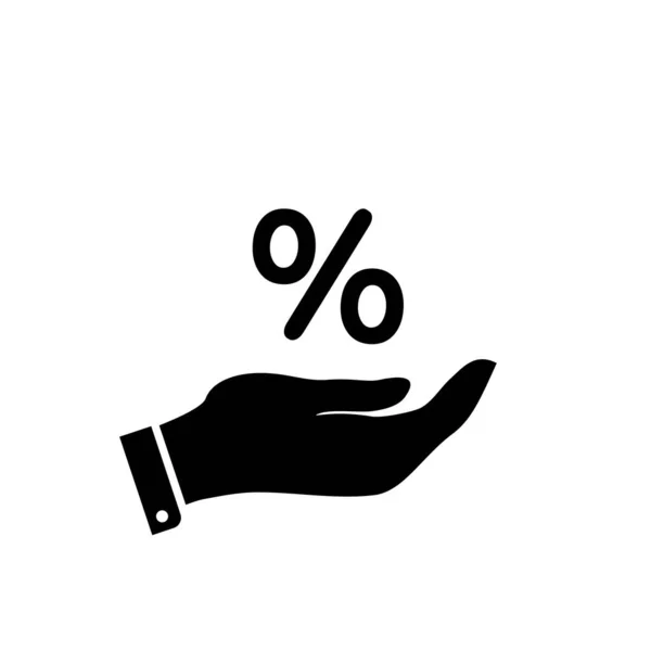 Porcentaje Icono Mano Logo Sobre Fondo Blanco Vector — Archivo Imágenes Vectoriales