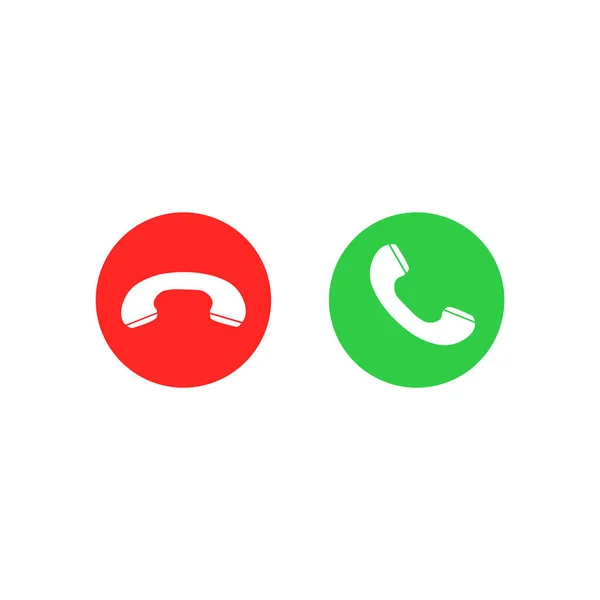 Telefon Ikonları Çağrıyı Kabul Reddet Düğmesi Cep Telefonu Siluetleri Olan — Stok Vektör