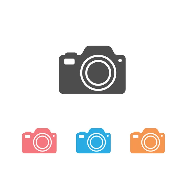 Foto Cámara Icono Conjunto Vector Fotografía Signo Plano Símbolos Logotipo — Archivo Imágenes Vectoriales