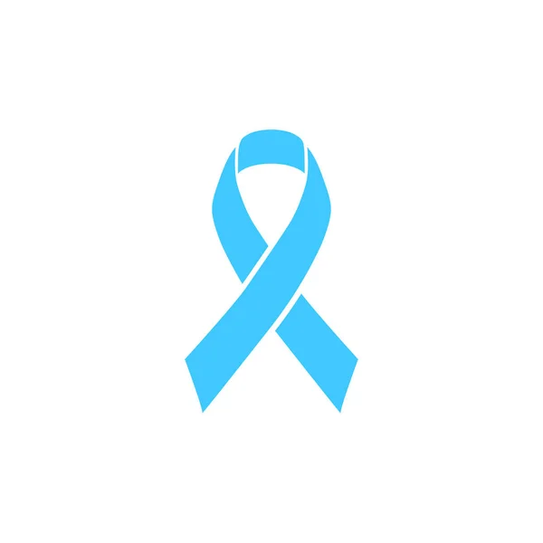 Prostatacancerband Medvetenhet Sjukdomssymbol Silhuett Ljusblått Band Isolerad Vit Bakgrund Vektorillustration — Stock vektor