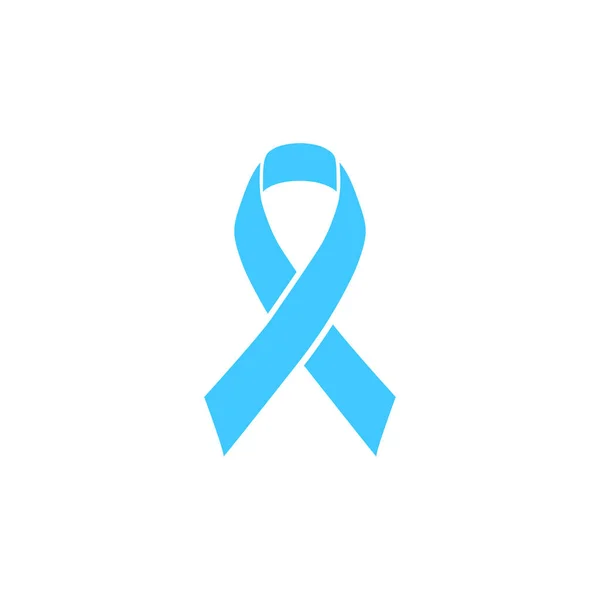 Conciencia Cinta Cáncer Próstata Símbolo Enfermedad Silhouette Cinta Azul Claro — Vector de stock