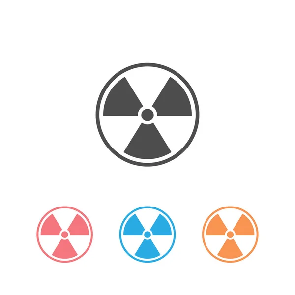 Radioaktives Symbol Auf Weißem Hintergrund Radioaktives Giftiges Symbol Strahlengefahrenzeichen Vektorillustration — Stockvektor