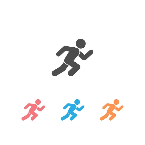 Τρέξιμο Άνθρωπος Στίβος Μαραθώνιος Καλοκαιρινό Άθλημα Τρέχει Εικονίδιο Που Απομονώνονται — Διανυσματικό Αρχείο