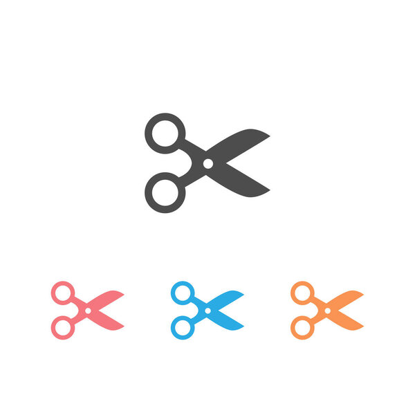Scissors icon set in trendy flat style. Scissors icon page symbol for your web site design. Scissors icon Vector illustration