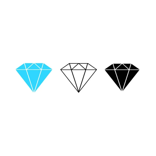 Conjunto Diamantes Icono Piedra Preciosa Vector — Archivo Imágenes Vectoriales