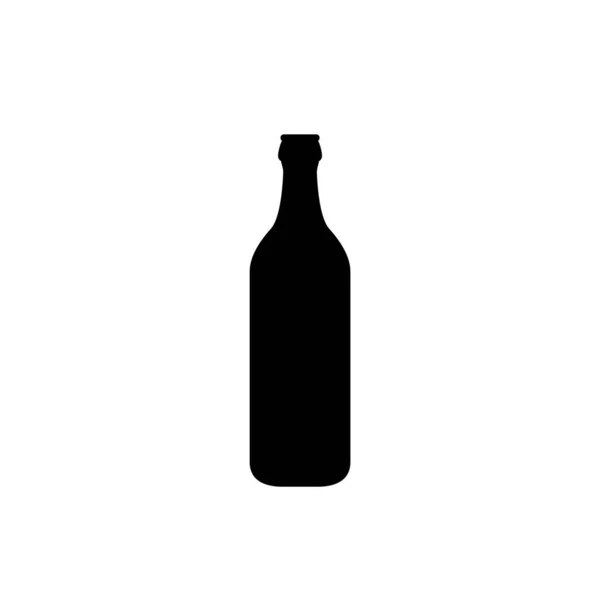 Иконка Одной Плоской Бутылки Пива Изолирована Белом Фоне Вектор — стоковый вектор