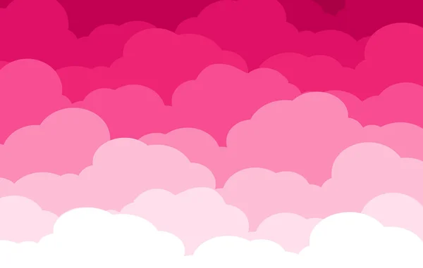 Sky Clouds Background Sky Cloud Pink Color Cartoon Cloudy Background — Stock Vector