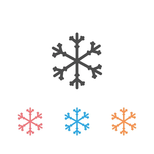 雪花图标集 白色背景上孤立的雪象 冬天的象征 冻僵了 — 图库矢量图片
