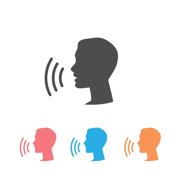 Hangvezérlő Ikonkészlet Beszélj Vagy Beszélj Felismerés Lineáris Ikon Beszéd Beszéd — Stock Vector