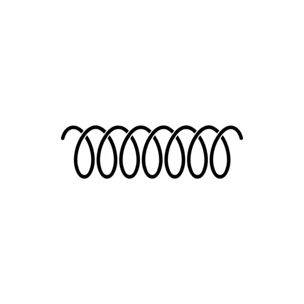 Spiral Spring Vector Logo Icon Swirl Line Curved Wire Cord — Stock Vector