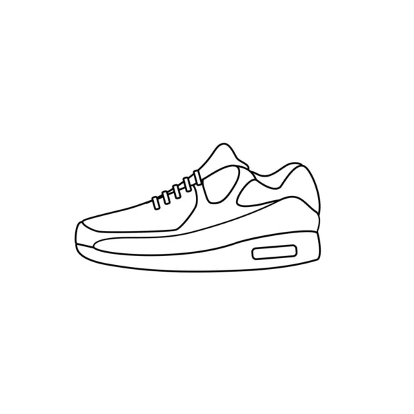 Sportsneakers Lijn Icoon Vectorillustratie — Stockvector