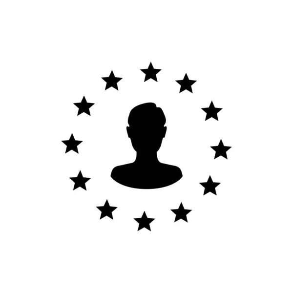 Estrelas União Europeia Silhueta Homem Dentro Conceito Brexit Vetor —  Vetores de Stock