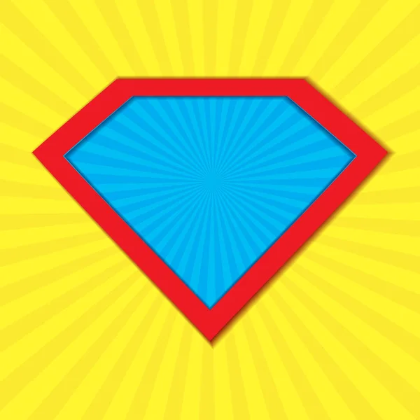Süper Kahraman Rozeti Logosu Süper Kahraman Kalkan Adam Ikon Güç — Stok Vektör