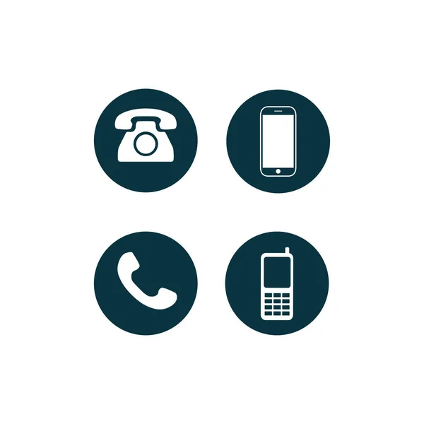 Teléfono Iconos Conjunto Símbolo Vector — Vector de stock