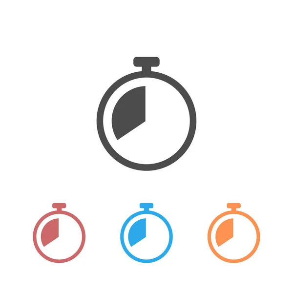 Stopwatch Pictogram Set Symbool Vector Witte Achtergrond — Stockvector