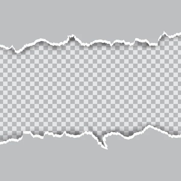 Vektor Realistiskt Hål Riven Papper Med Skuggor Isolerade Transparent Bakgrund — Stock vektor