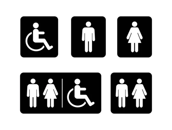 Washroom Symbols Collection Male Washroom Sign Female Washroom Sign Vector — Stock Vector