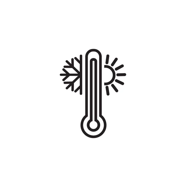 Weather Temperature Thermometer Line Icon Linear Style Sign Mobile Concept — Stock Vector