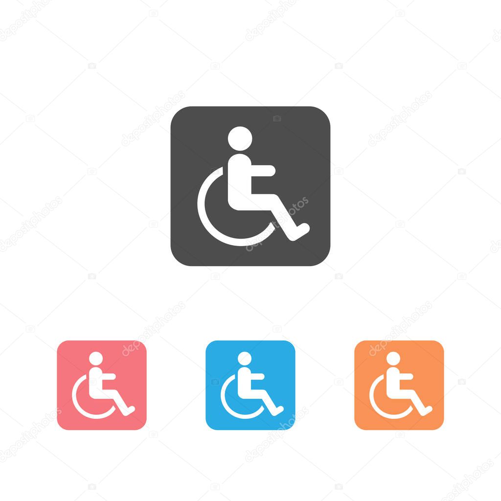 Wheelchair icon set Parking concept for the disabled Simple illustration design Cart icon from the medicine collection Web design Vector illustration